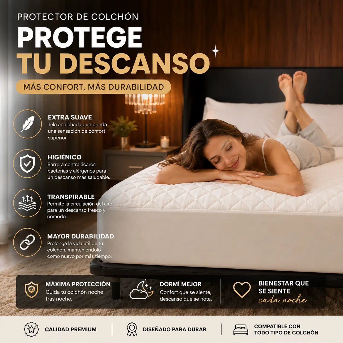 Protector de Colchon Antifluido Soft®️ + Fundas de Almohadas
