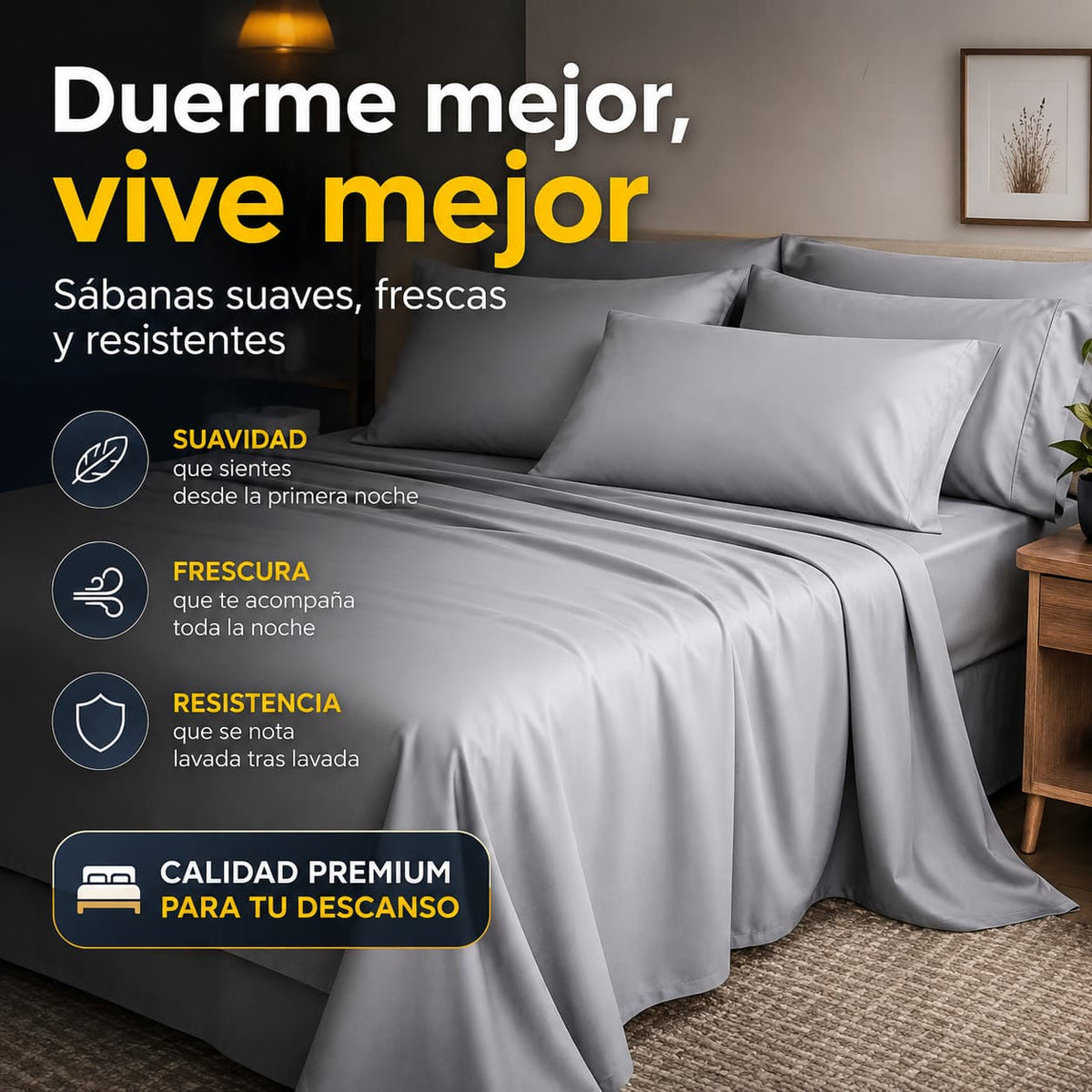 Juego de Sabanas Fresh Confort®  | 4 Piezas Linea Premium