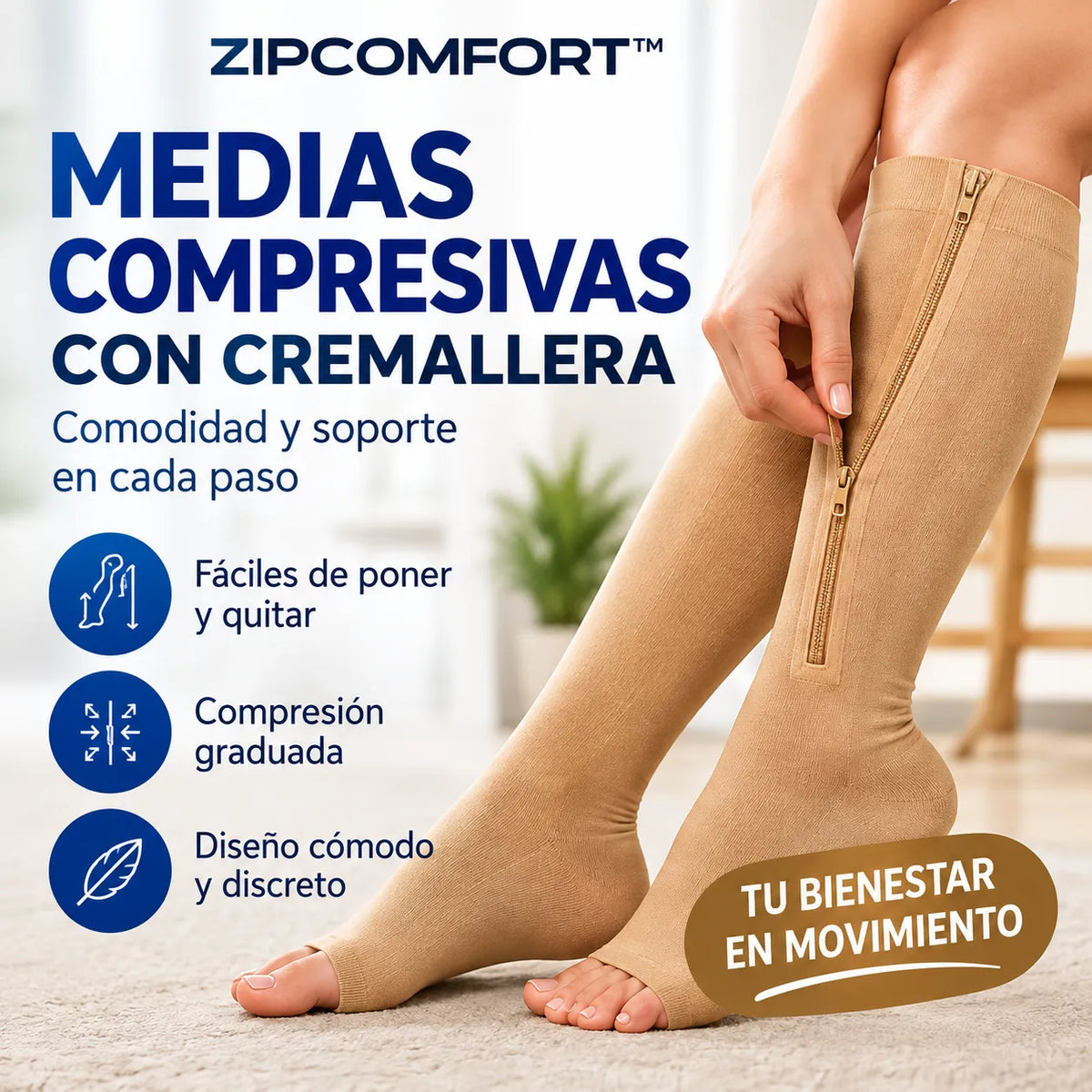 Medias Cremallera Compresivas - ZIPCOMFORT™