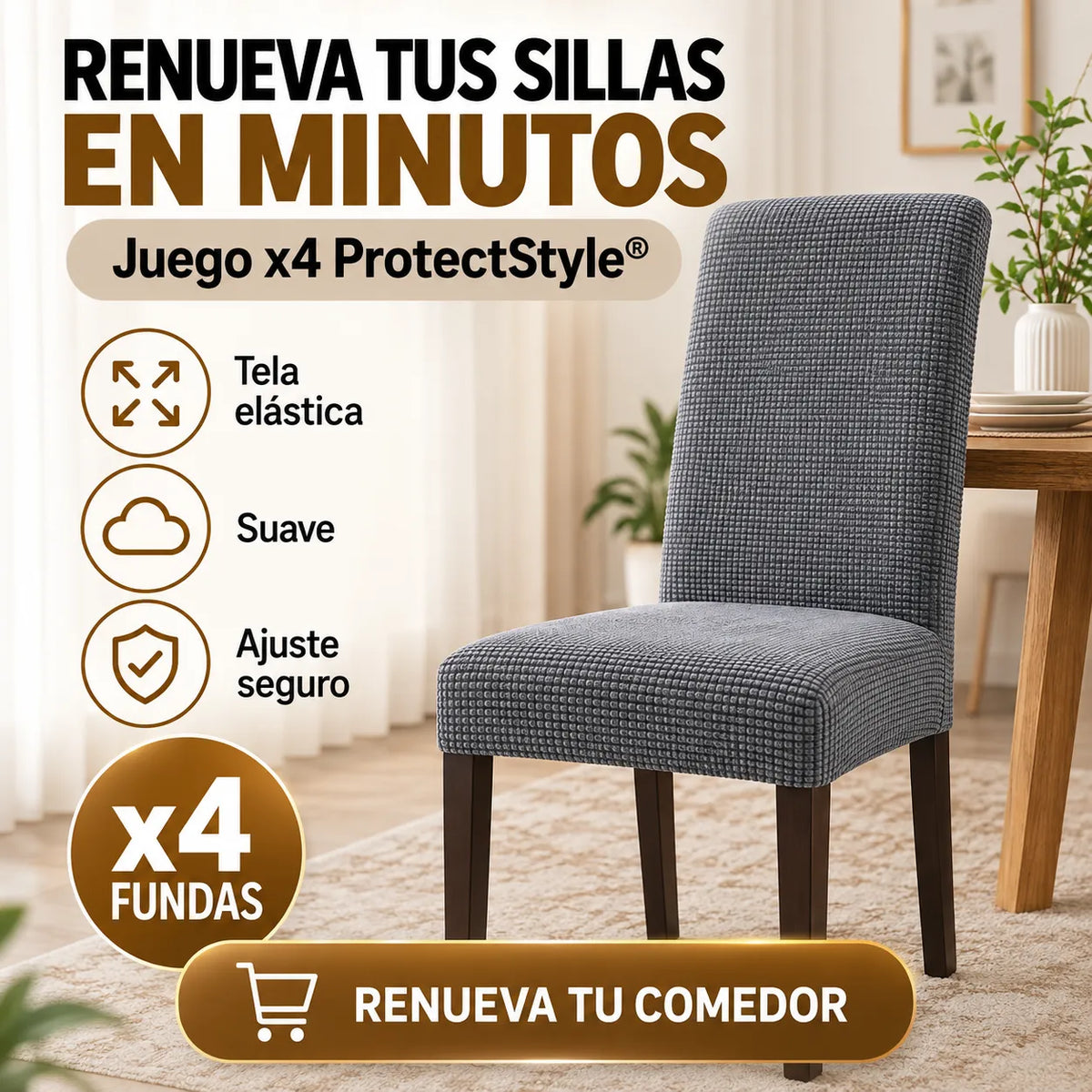 Juego de 4 Fundas para Sillas ProtectSyle®