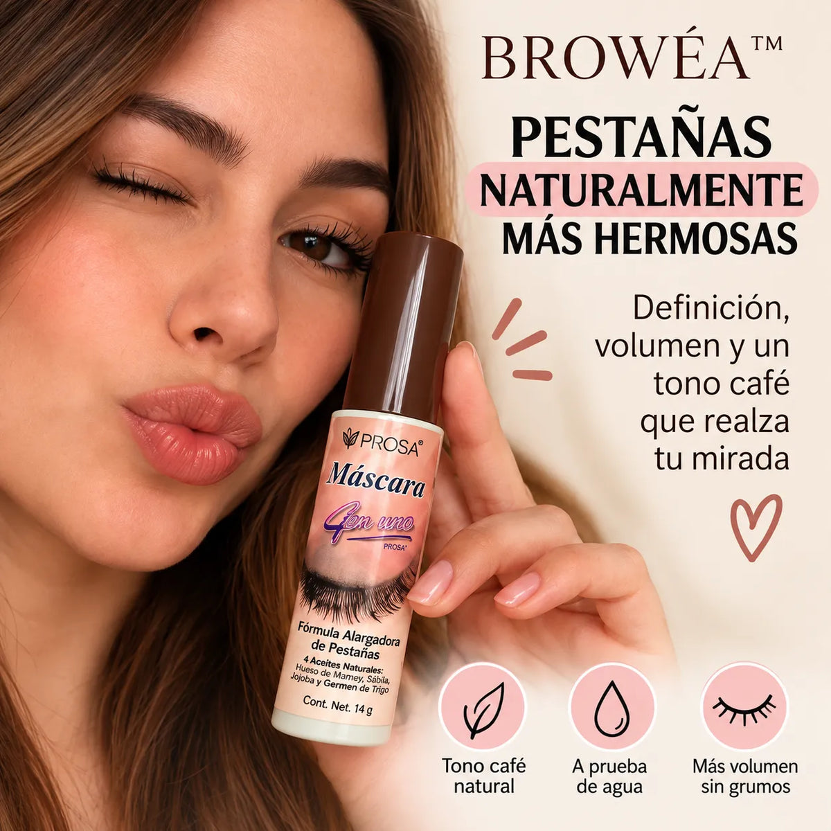 Pestañina A Prueba De Agua Cafe - BROWÉA