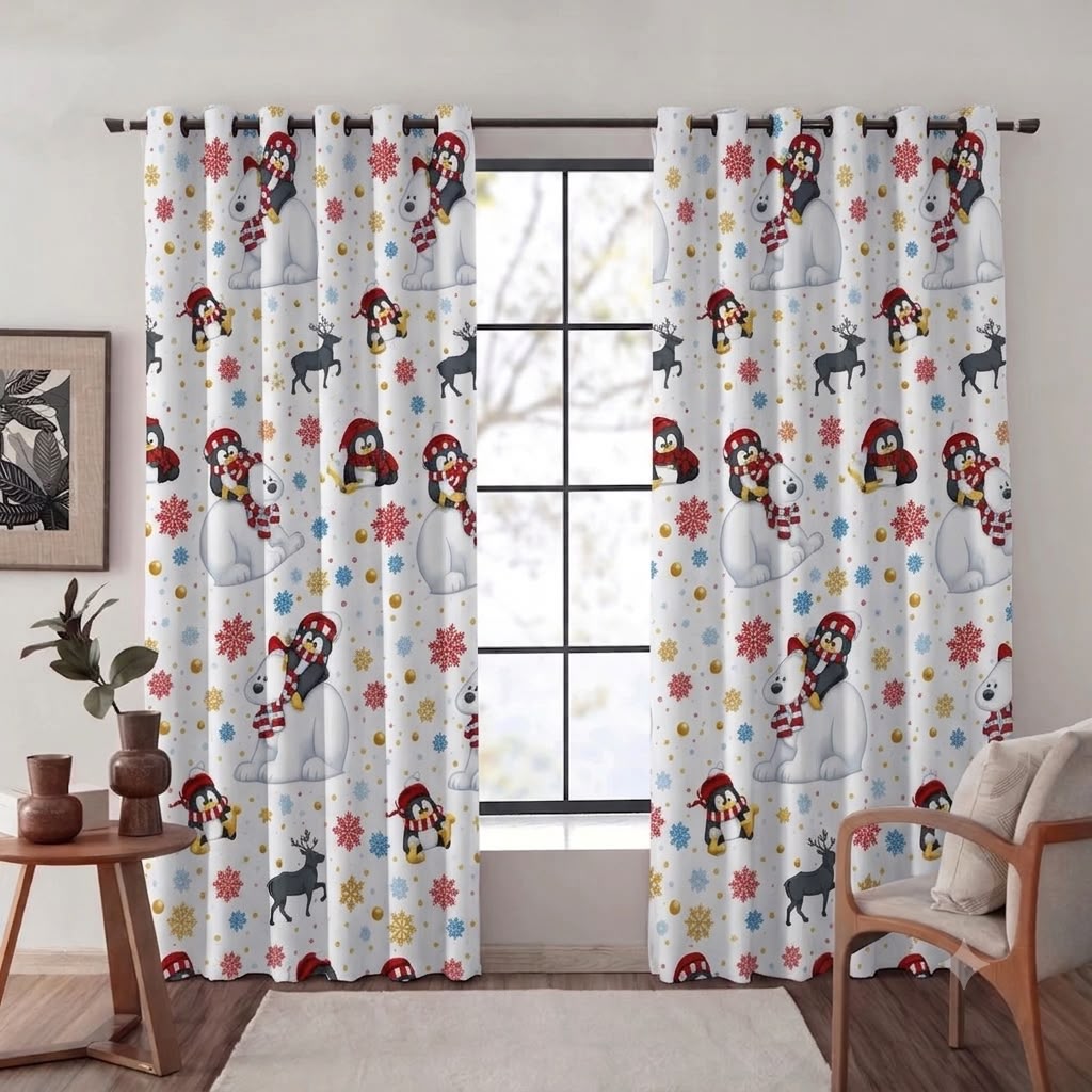 Cortinas de Navidad MerryChristmas (2,80m × 2,10 m - 2 Paneles)