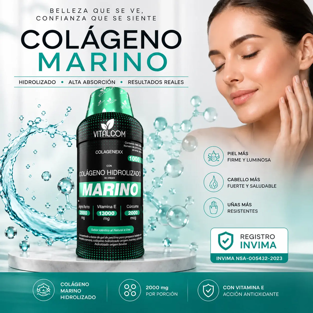 Colageno Marino Liquido ColagMar® ⭐️ 30 dias